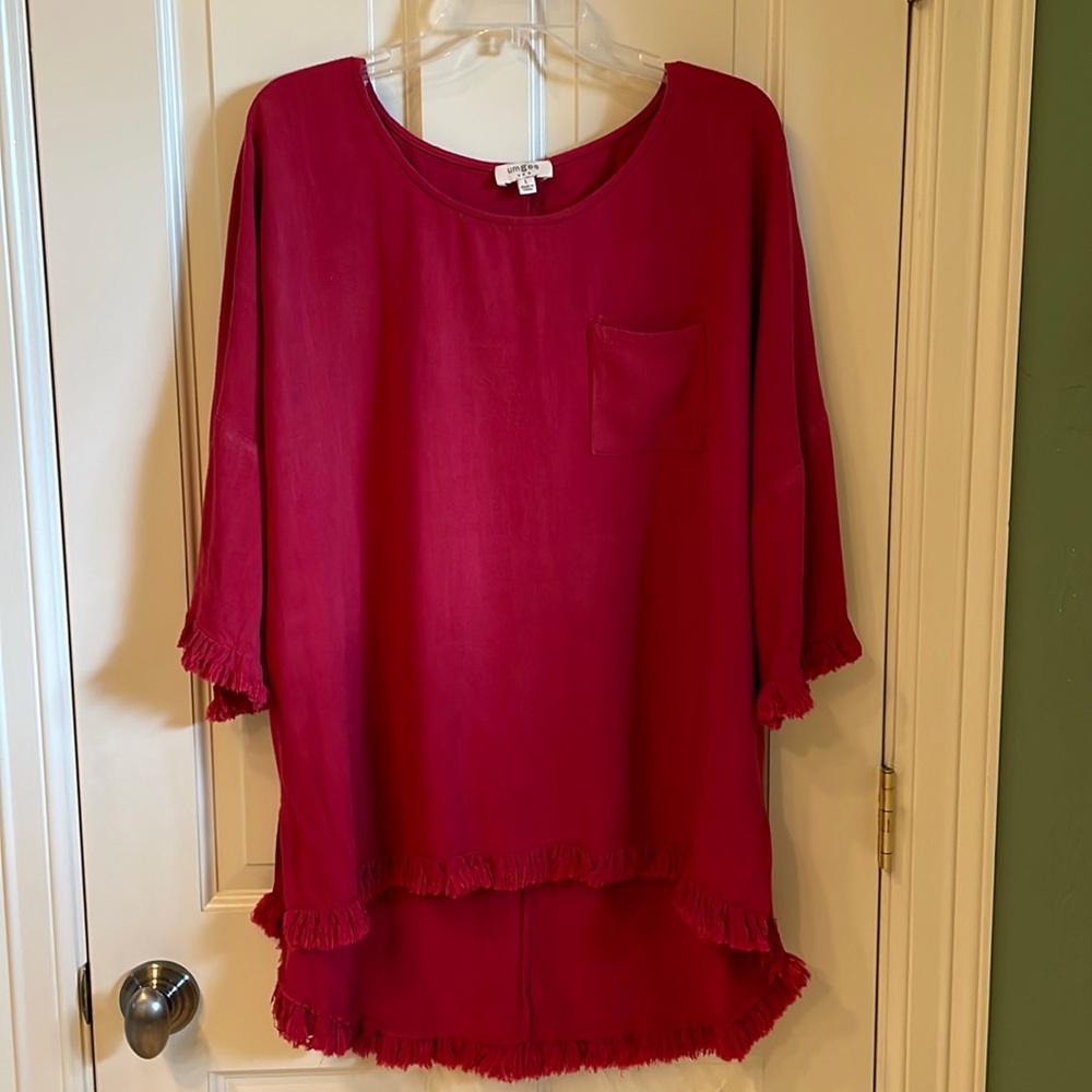 Umgee red linen tunic